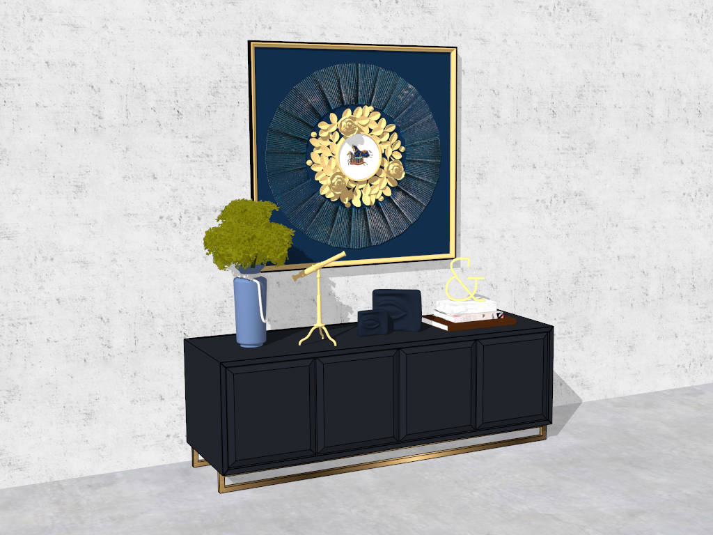 Accent Console Cabinet Decor Idea sketchup model preview - SketchupBox