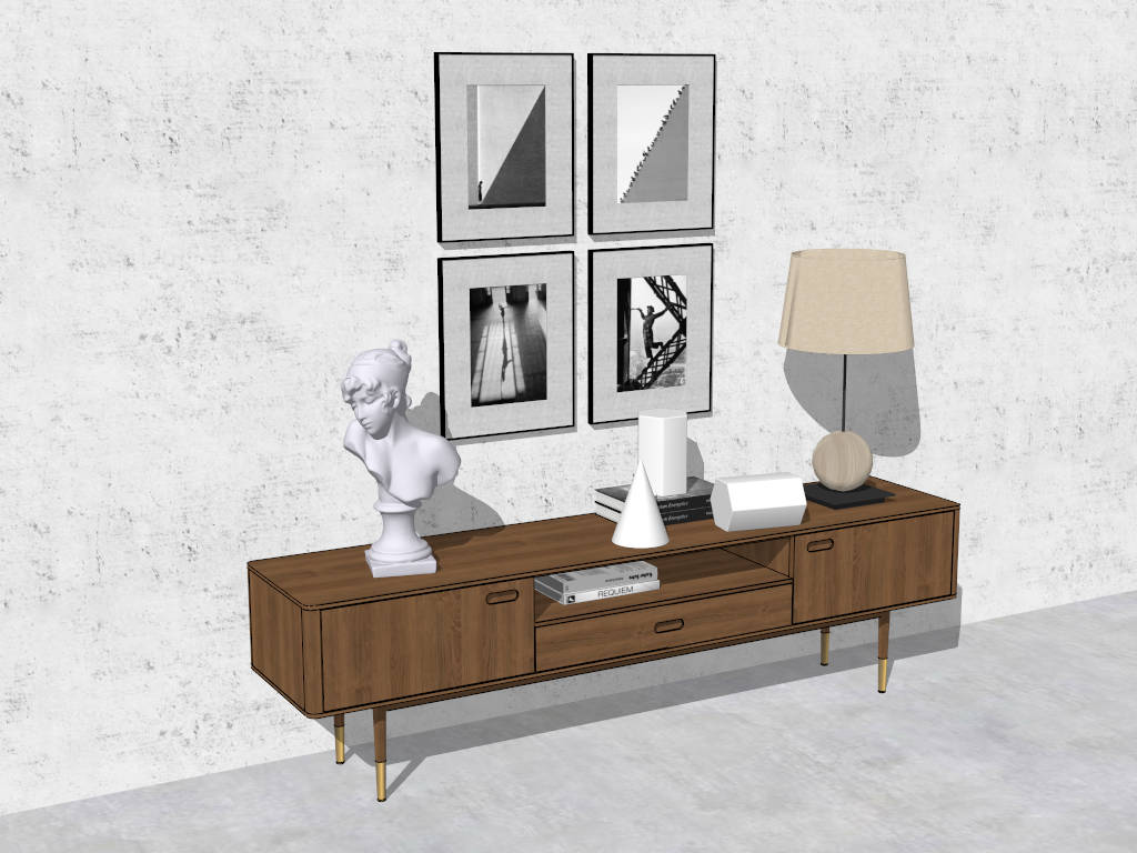 Living Room Sideboard Decor Idea sketchup model preview - SketchupBox
