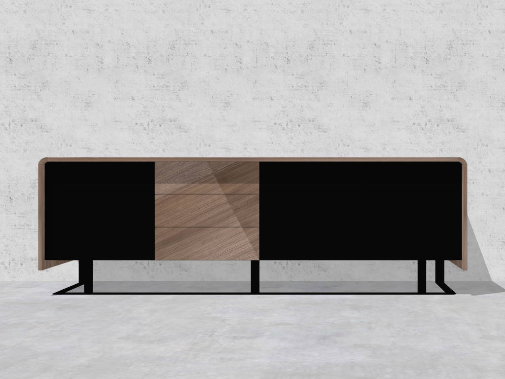 Modern Industrial TV Stand sketchup model preview - SketchupBox