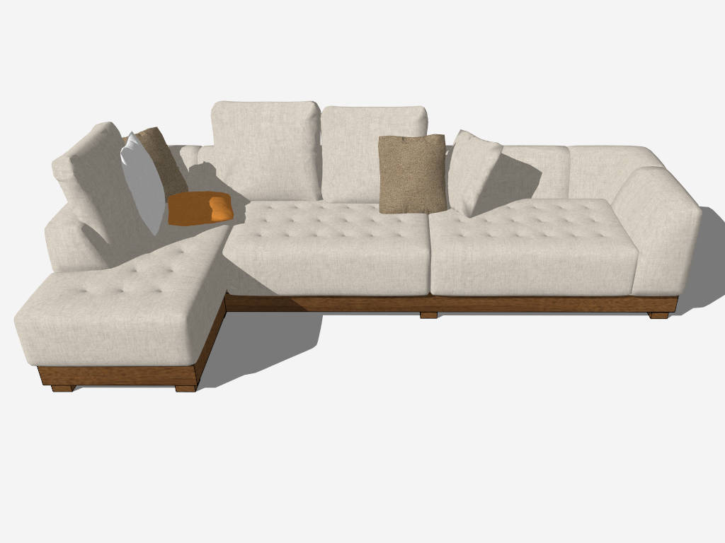 Contemporary L-Shaped Sectional Sofa sketchup model preview - SketchupBox