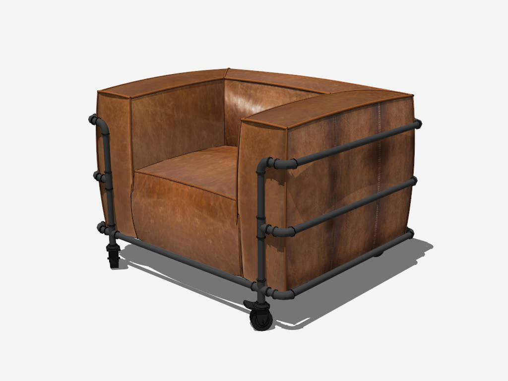 Industrial Style Club Chair sketchup model preview - SketchupBox