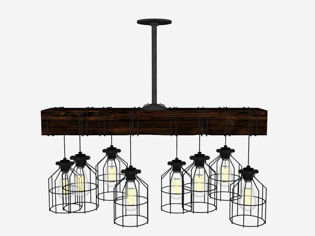 Rustic Industrial Pendant Lighting sketchup model preview - SketchupBox