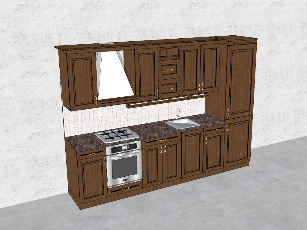 Vintage Style Kitchen Cabinets sketchup model preview - SketchupBox