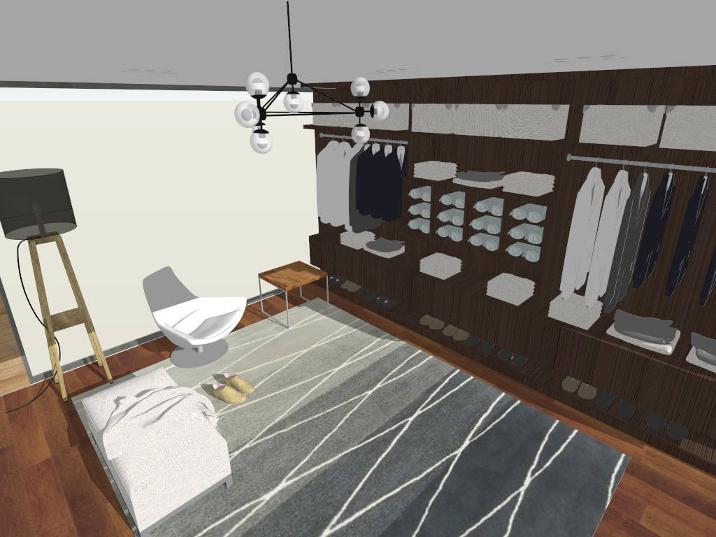 Modern Dressing Room Interior Design sketchup model preview - SketchupBox