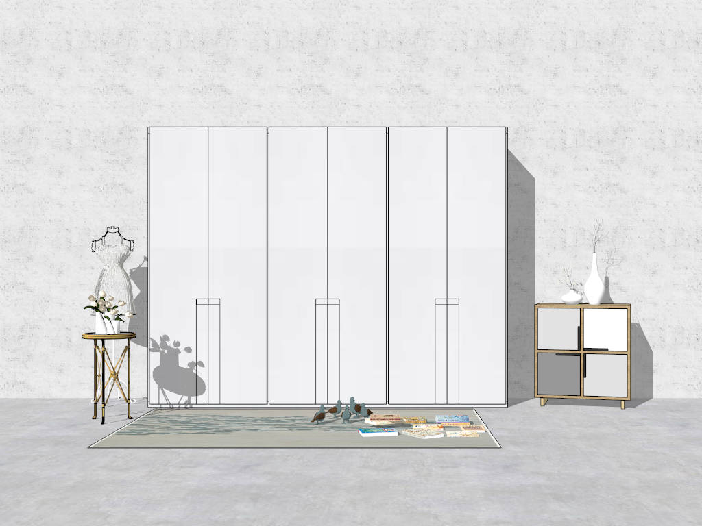 White Dressing Room Furniture sketchup model preview - SketchupBox