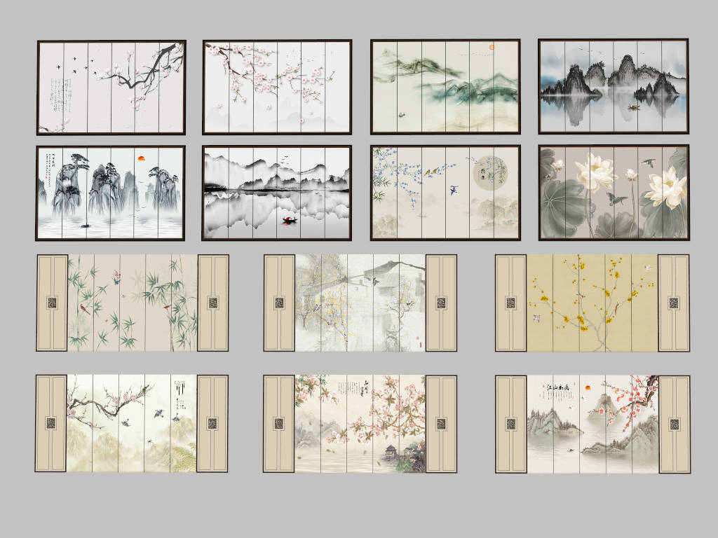 Asian Design Accent Wall Ideas sketchup model preview - SketchupBox