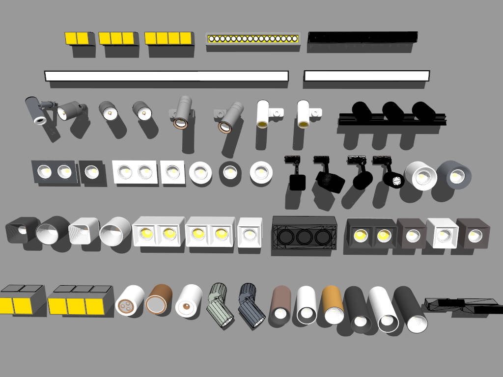 Spotlights and Downlights Collection sketchup model preview - SketchupBox