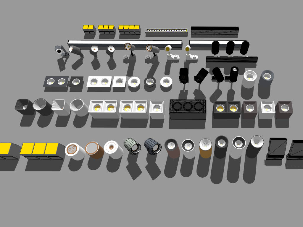 Spotlights and Downlights Collection sketchup model preview - SketchupBox