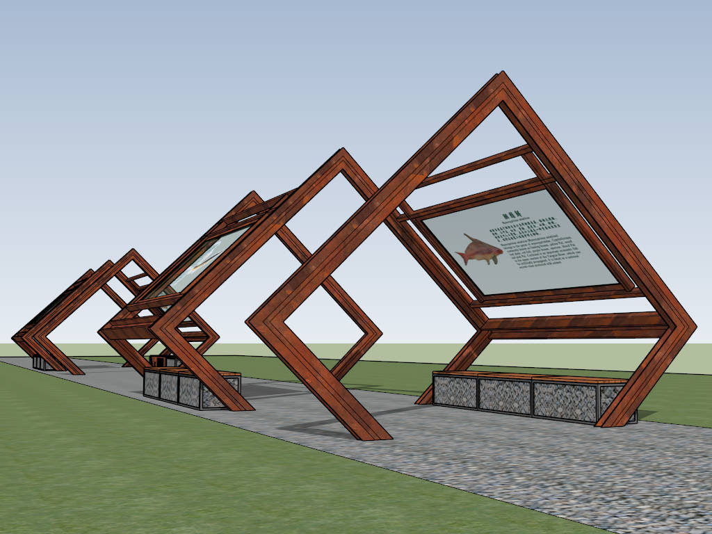 Science Park Pergola Walkway Idea sketchup model preview - SketchupBox