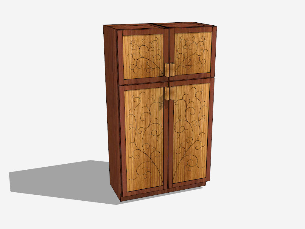 Rustic Wardrobe Cabinet sketchup model preview - SketchupBox