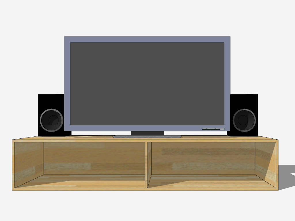 Simple TV Unit Design sketchup model preview - SketchupBox
