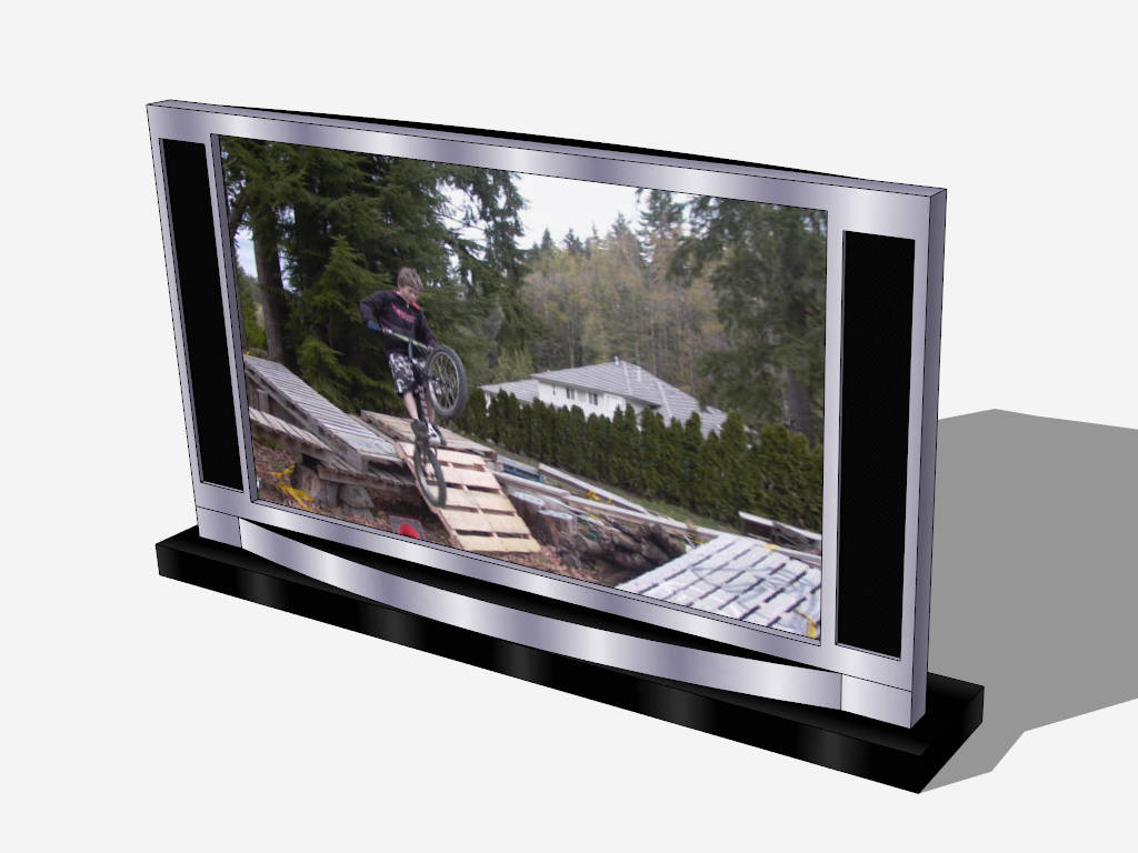 Flat Screen TV sketchup model preview - SketchupBox
