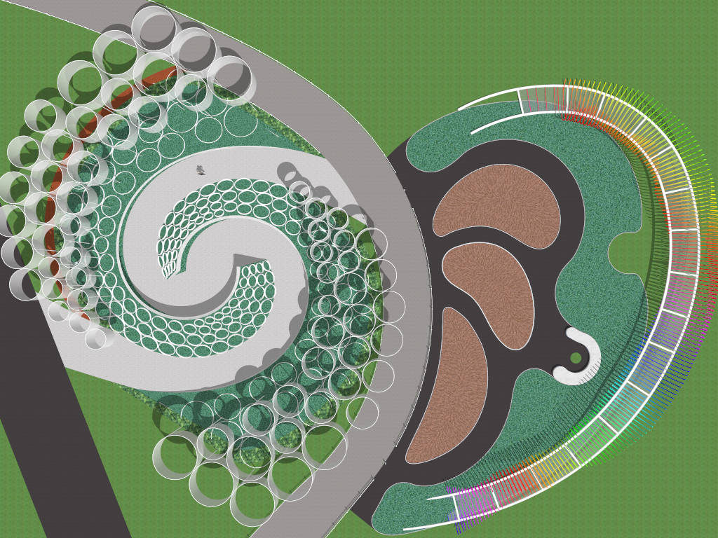 Сity Art Park Landscaping Design sketchup model preview - SketchupBox
