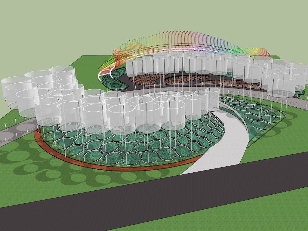 Сity Art Park Landscaping Design sketchup model preview - SketchupBox