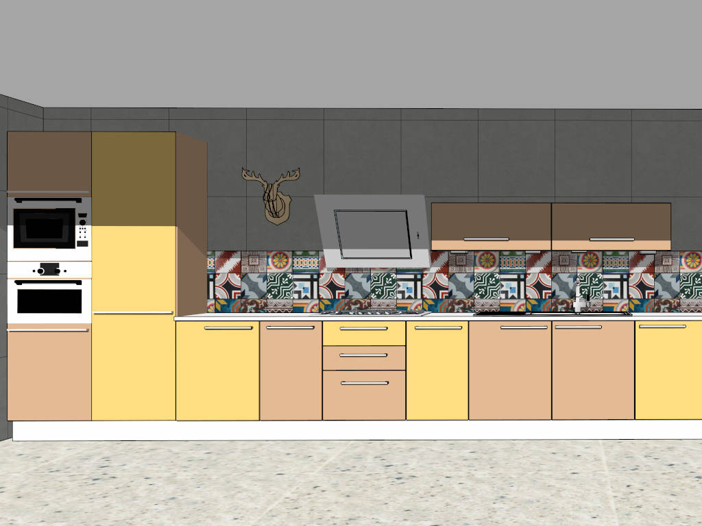 Orange Kitchen Decor Idea sketchup model preview - SketchupBox