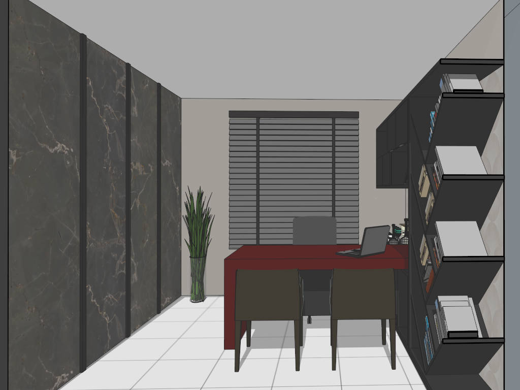 Small Private Office Interior Design sketchup model preview - SketchupBox