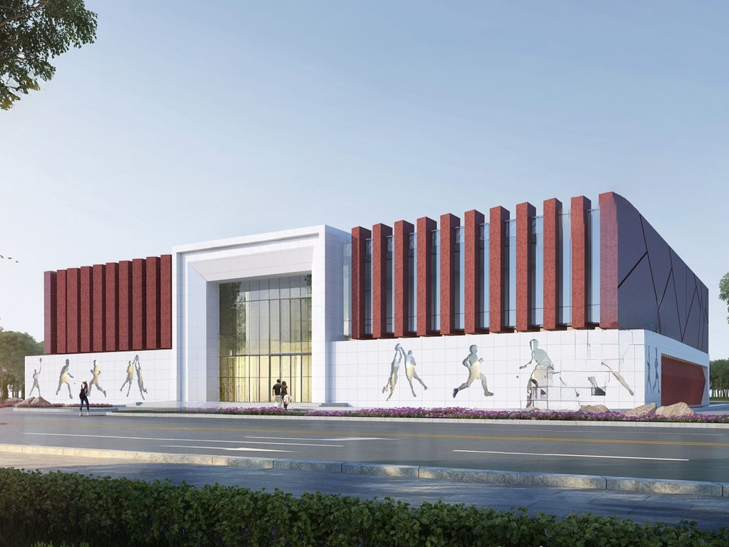 Basketball Arena Exterior sketchup model preview - SketchupBox