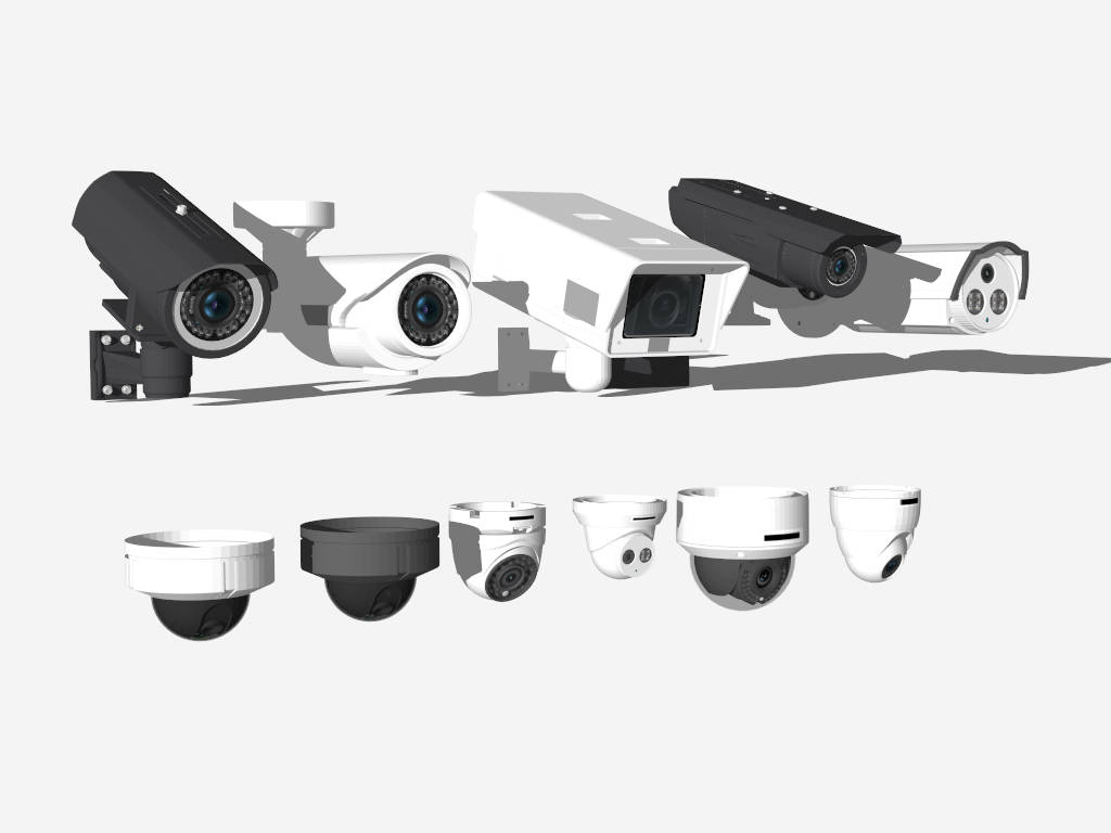 CCTV Cameras Collection sketchup model preview - SketchupBox
