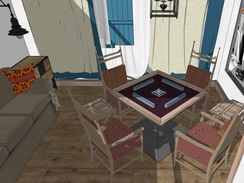 Mahjong Room Design sketchup model preview - SketchupBox