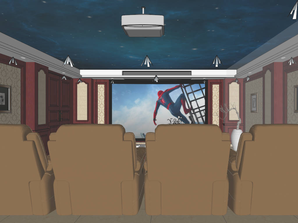 Home Cinema Design sketchup model preview - SketchupBox