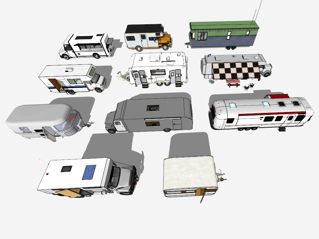 Caravans and Travel Trailers sketchup model preview - SketchupBox