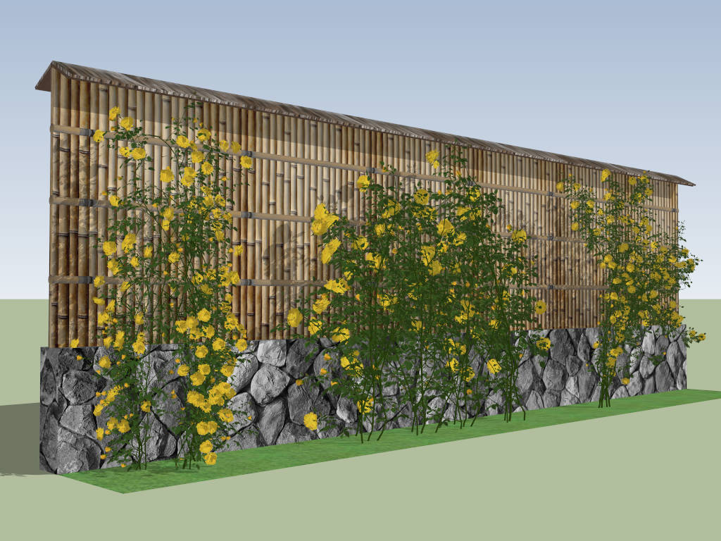 Rose Garden Wall sketchup model preview - SketchupBox