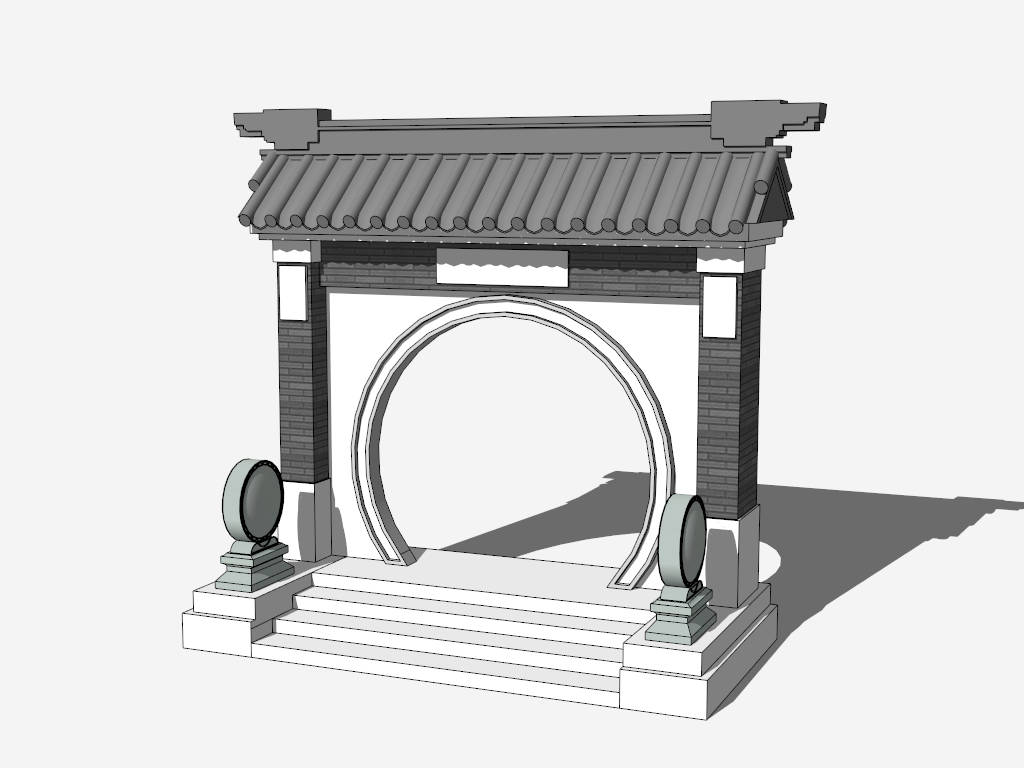 Chinese Moon Gate sketchup model preview - SketchupBox