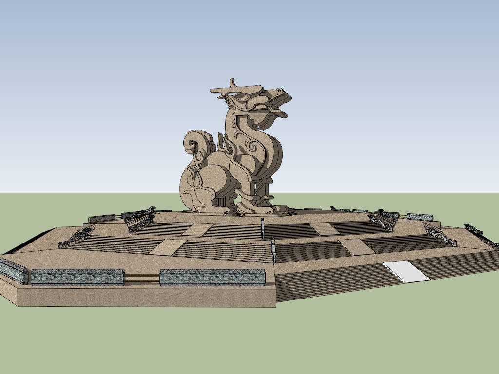 Qilin Statue sketchup model preview - SketchupBox