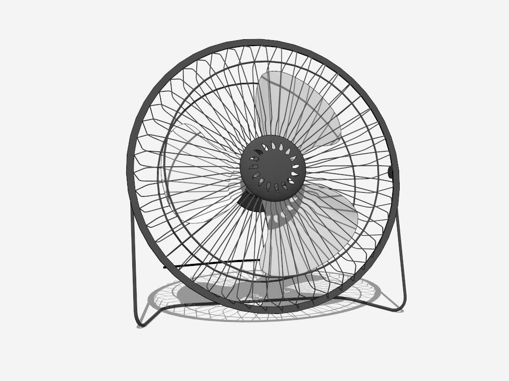 Small Desk Fan sketchup model preview - SketchupBox