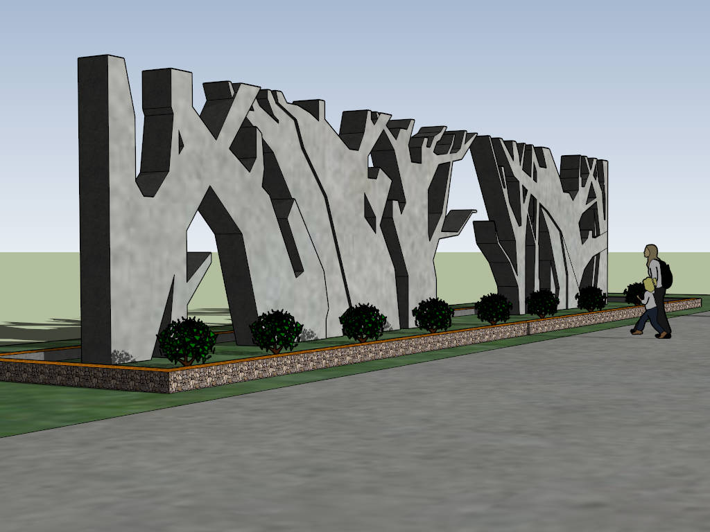 Outdoor Garden Art Decor Tree Sculpture sketchup model preview - SketchupBox