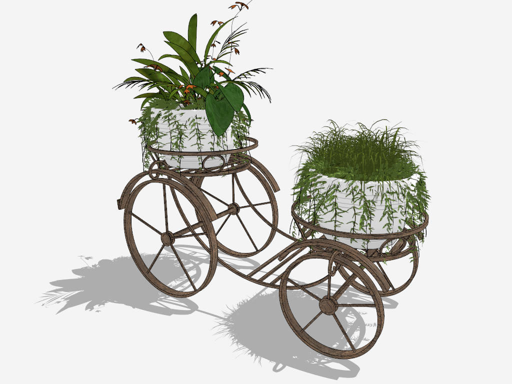 Garden Cart Plant Pot Holder Stand sketchup model preview - SketchupBox