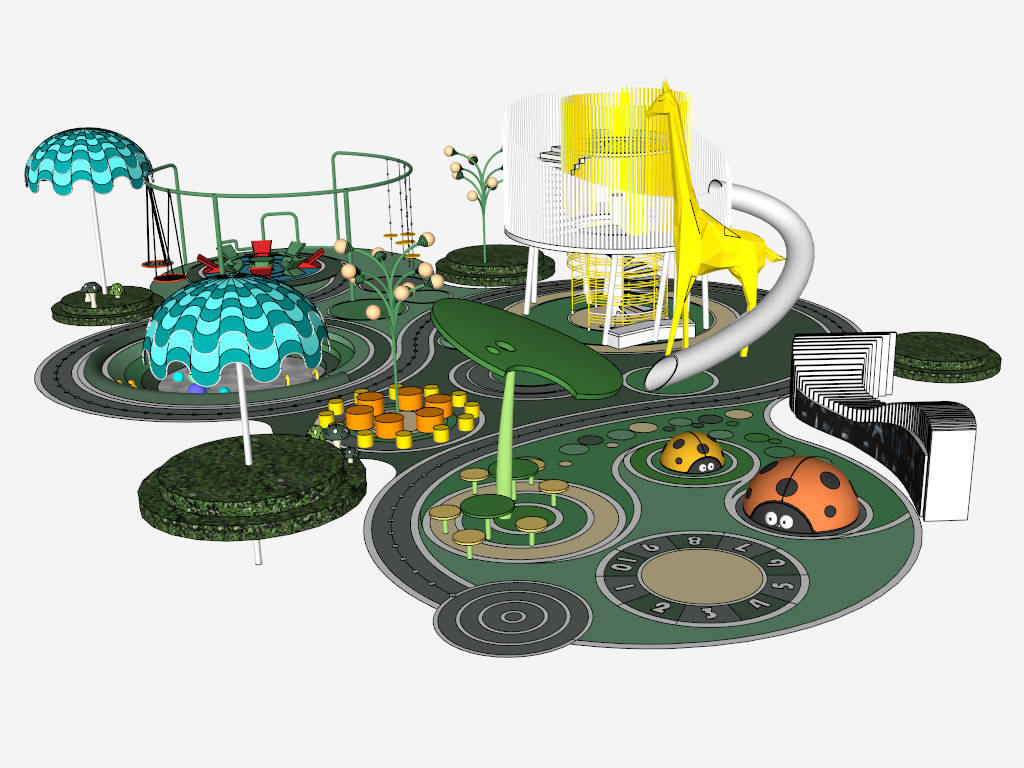 Animal Themed Adventure Playground sketchup model preview - SketchupBox