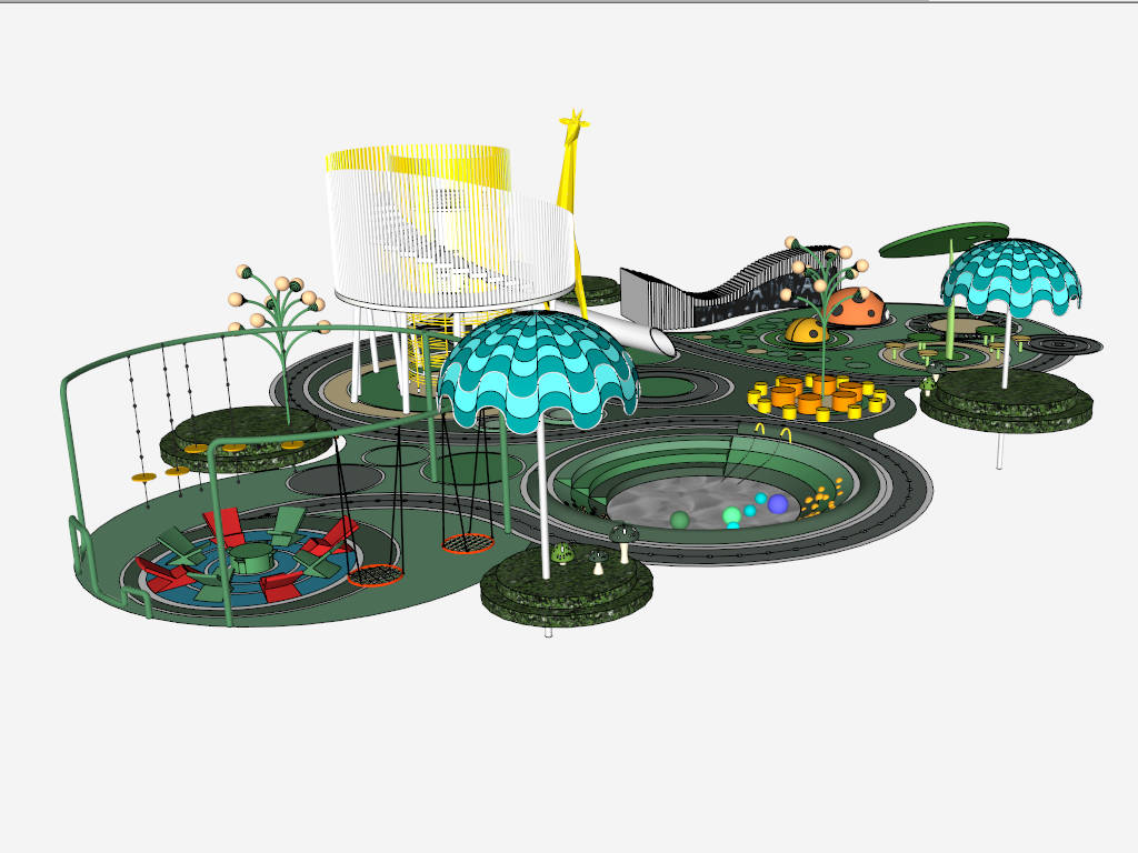 Animal Themed Adventure Playground sketchup model preview - SketchupBox