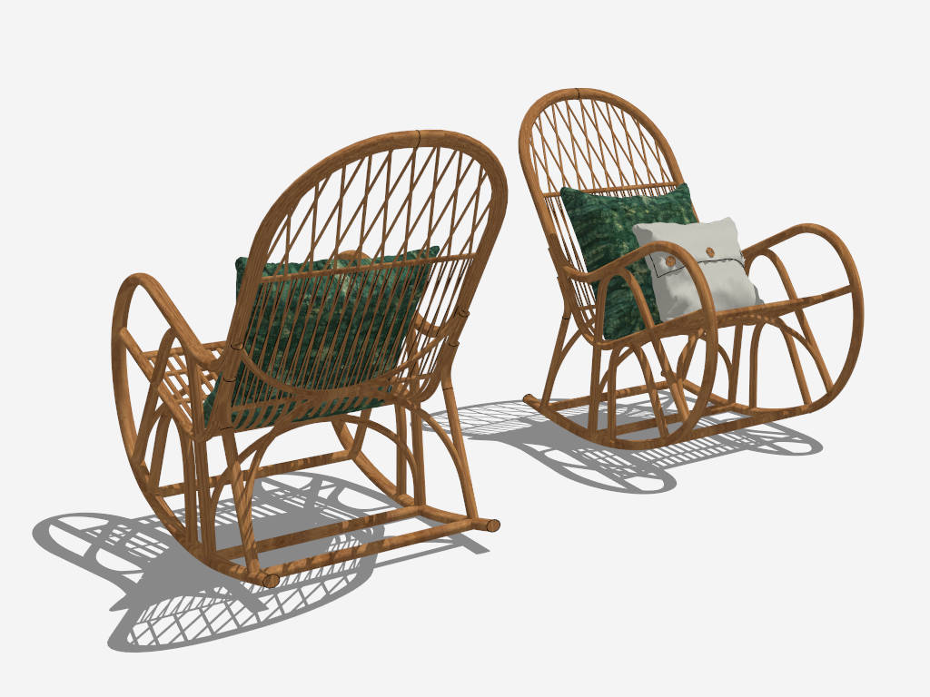 Rattan Rocking Chair sketchup model preview - SketchupBox