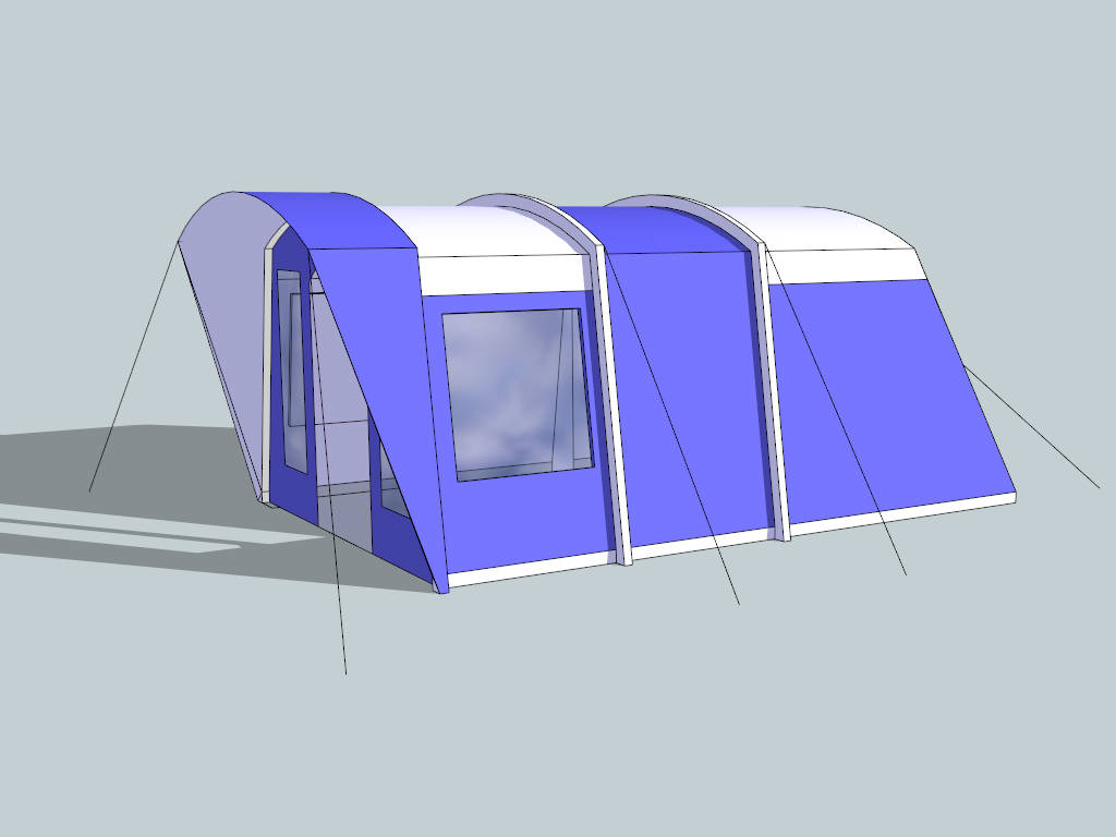Blue And White Family Camping Tent sketchup model preview - SketchupBox