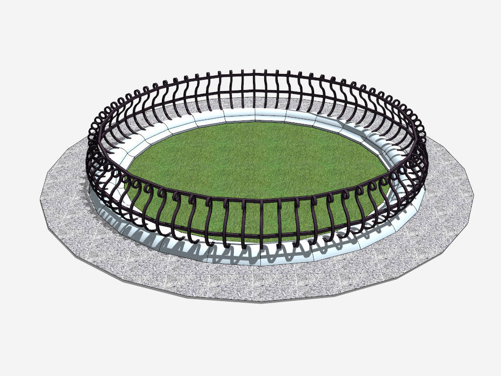 Urban Wrought Iron Tree Surround Fencing sketchup model preview - SketchupBox
