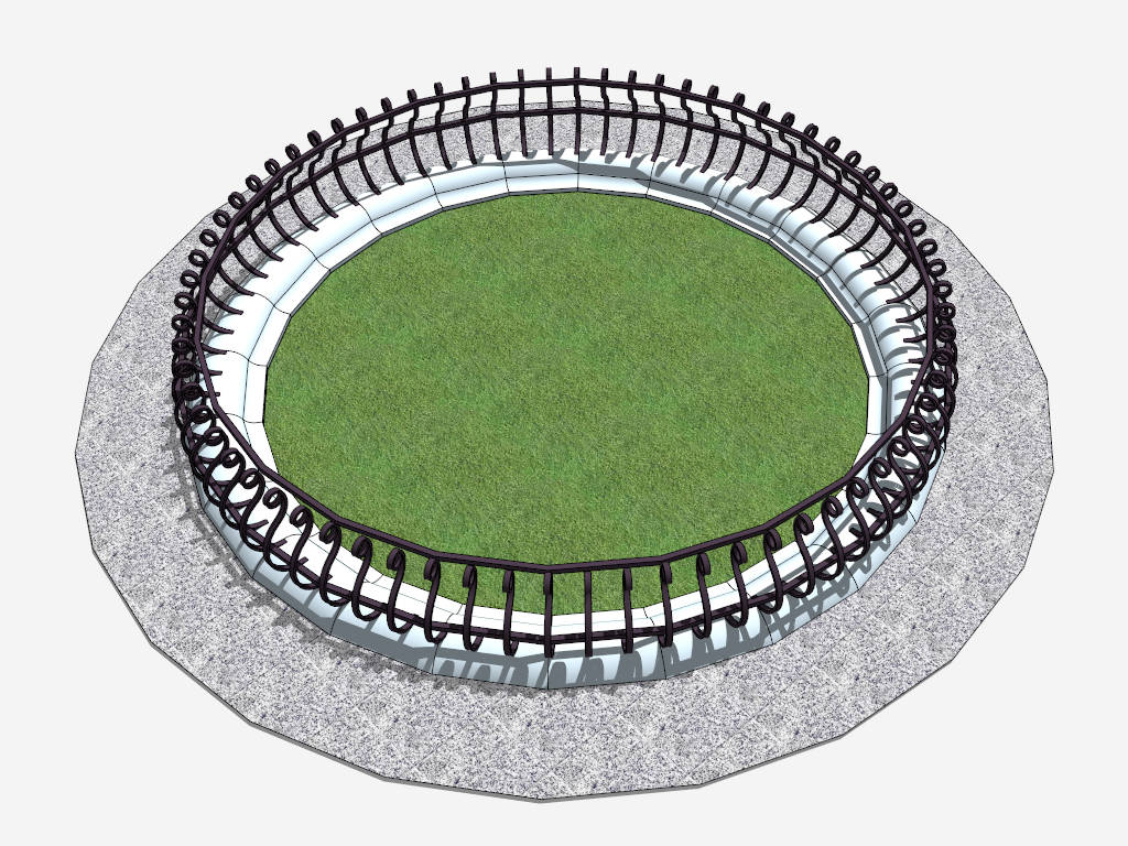 Urban Wrought Iron Tree Surround Fencing sketchup model preview - SketchupBox