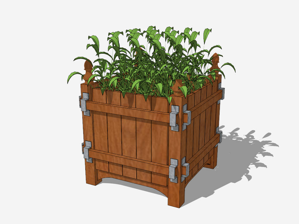 Wooden Patio Planter Box sketchup model preview - SketchupBox