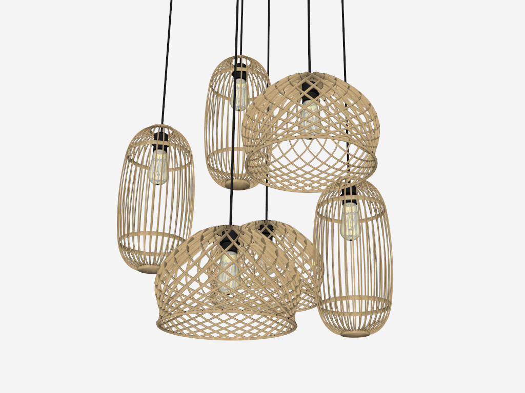 Rattan Pendant Light Fixtures sketchup model preview - SketchupBox