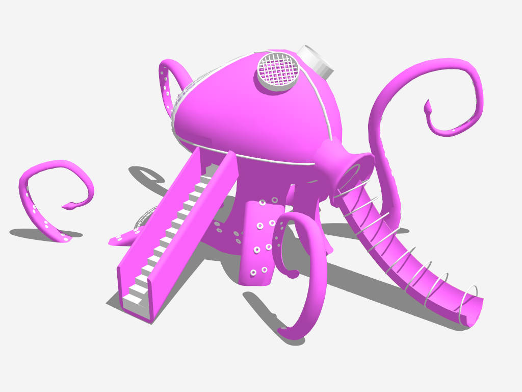 Pink Octopus Playground Slide sketchup model preview - SketchupBox