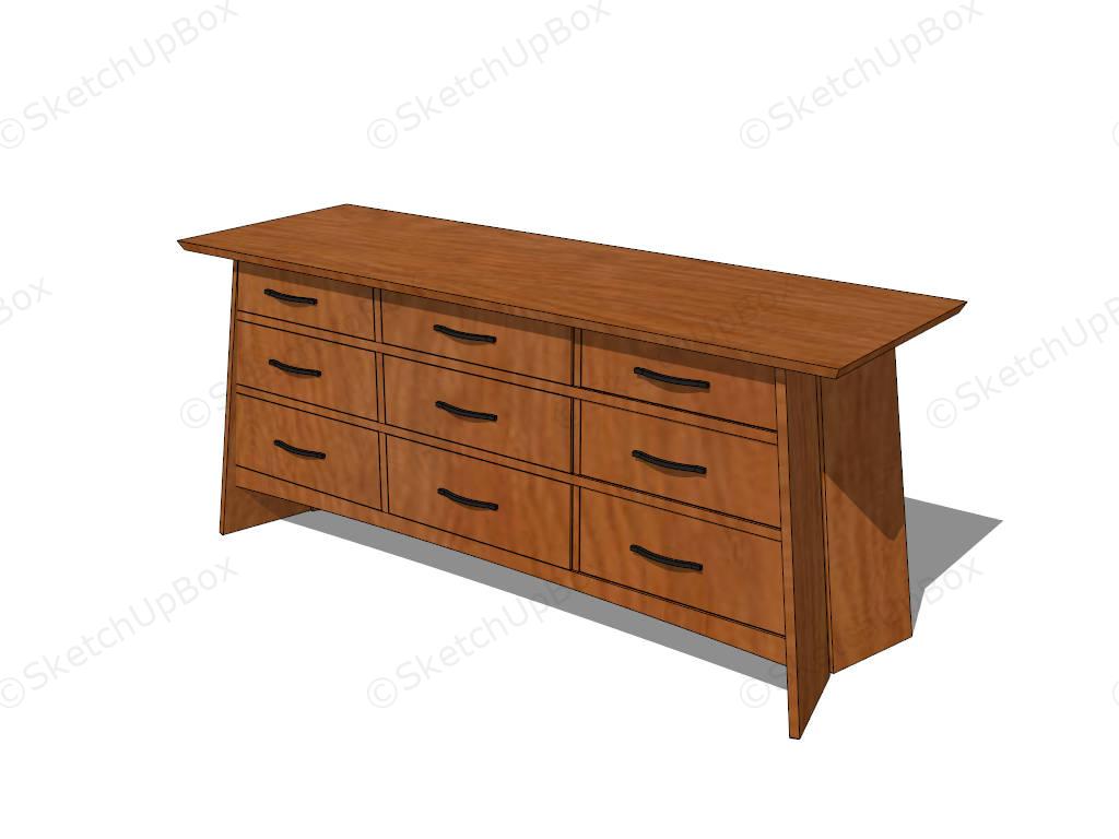 Vintage Oriental Dresser sketchup model preview - SketchupBox