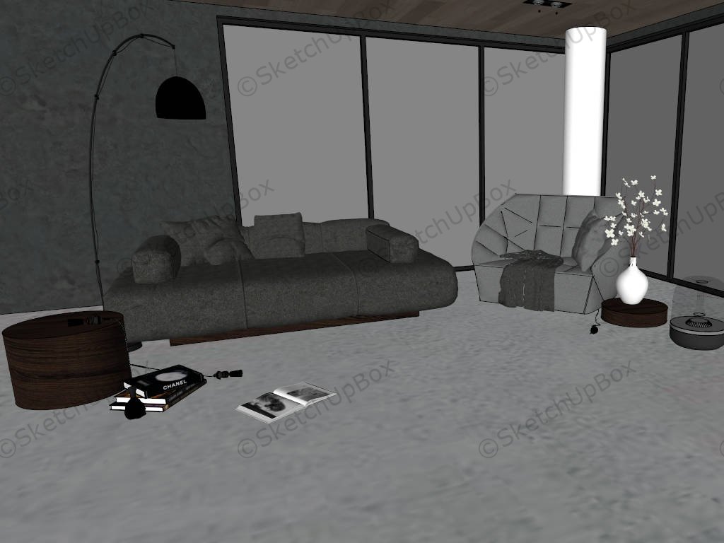 Lounge Room Design Ideas sketchup model preview - SketchupBox