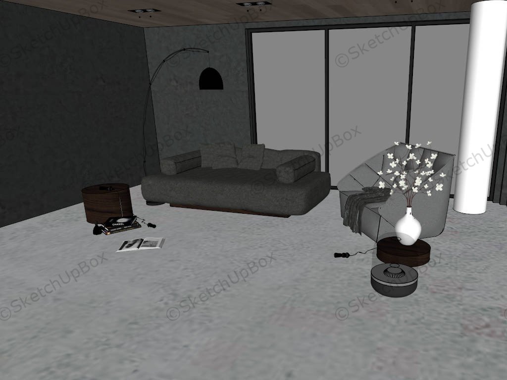 Lounge Room Design Ideas sketchup model preview - SketchupBox