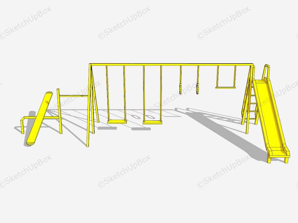 Outdoor Slide Swing Set sketchup model preview - SketchupBox
