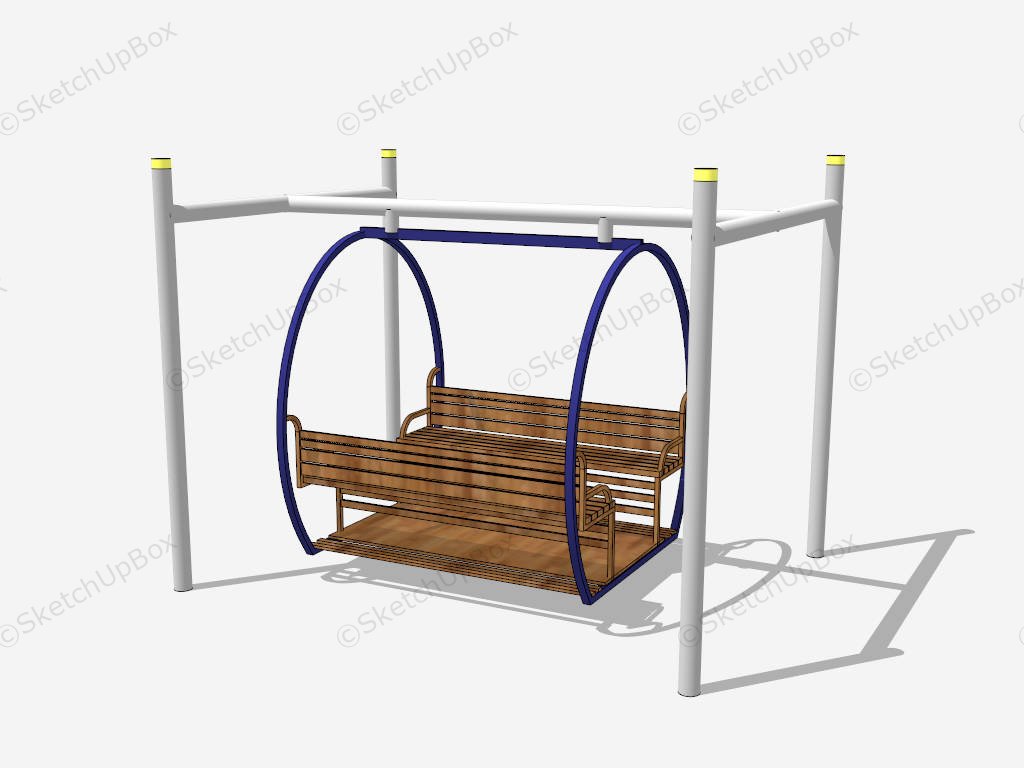 4 Seat Outdoor Swing Chair sketchup model preview - SketchupBox