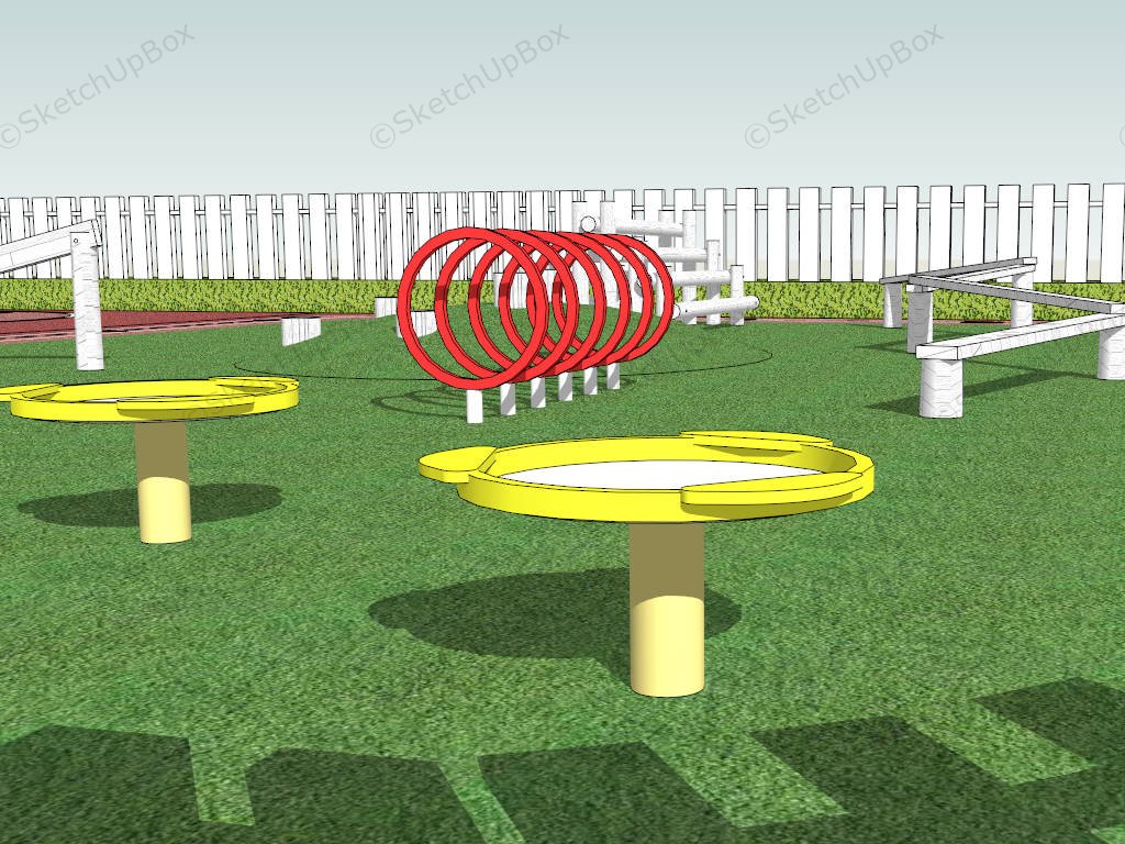 Dog Park Design Plan sketchup model preview - SketchupBox