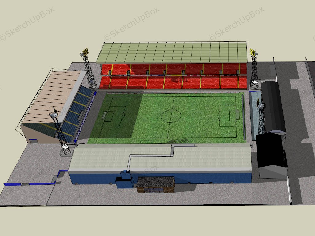 Old Football Stadium sketchup model preview - SketchupBox