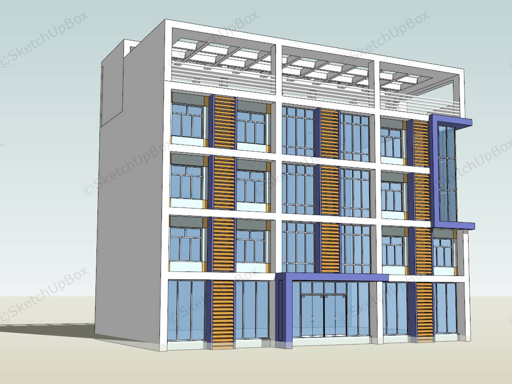 Small Office Building Design SketchUp 3D Model .skp File Download ...