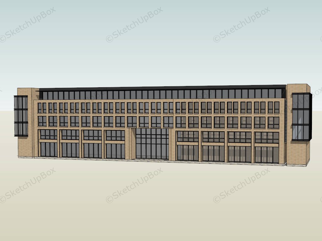 Small Old Office Building SketchUp 3D Model .skp File Download ...