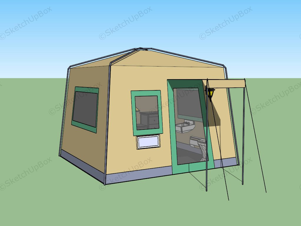 House Tent For Camping sketchup model preview - SketchupBox